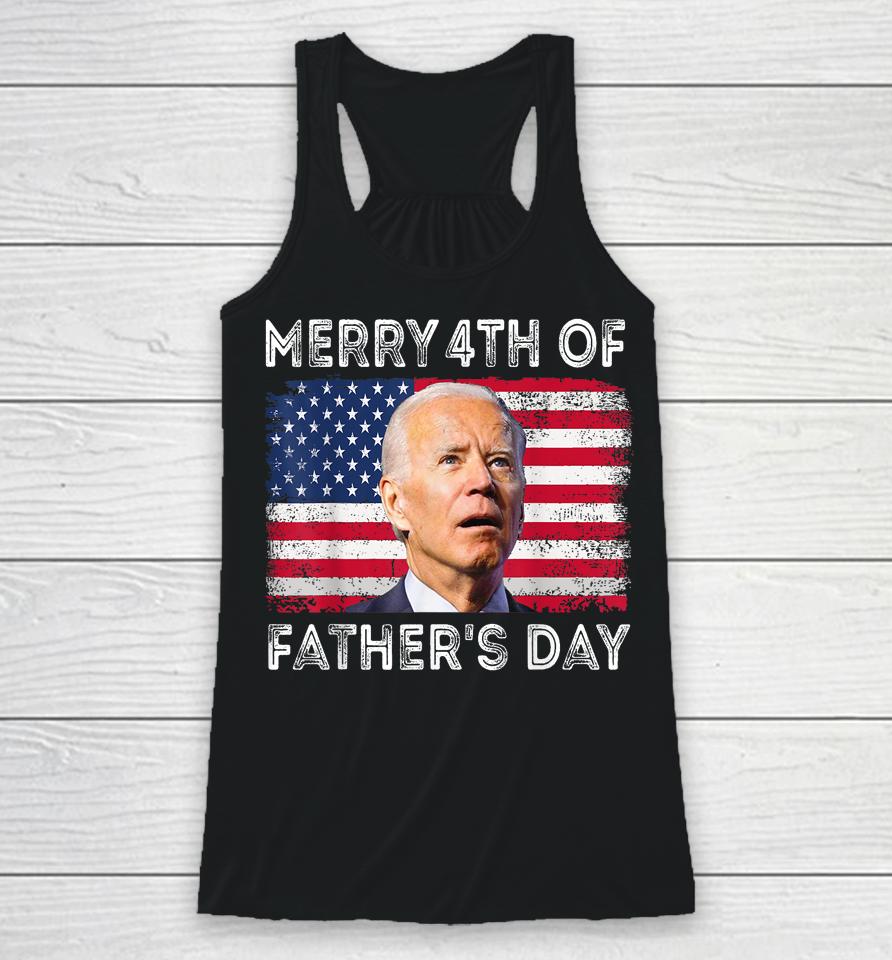 Merry 4Th Of July Shirt Father's Day 4Th Of July Racerback Tank