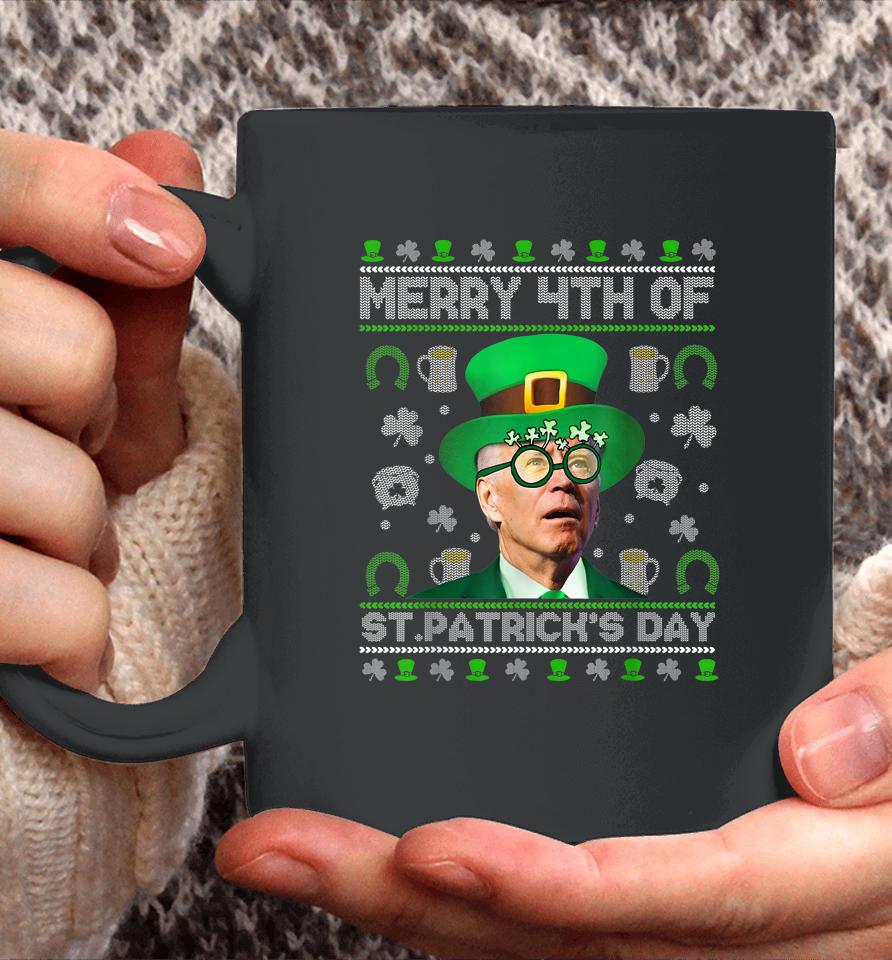 Merry 4Th Of St Patrick's Day Joe Biden Leprechaun Hat Ugly Coffee Mug