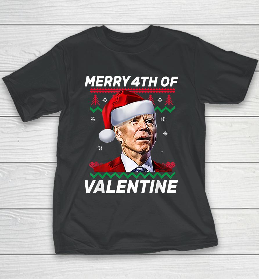 Merry 4Th Of Valentine Funny Joe Biden Valentine's Day Youth T-Shirt