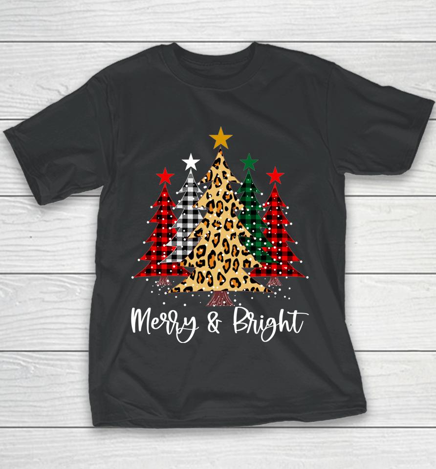 Merry And Bright Christmas Family Pajamas Matching Youth T-Shirt