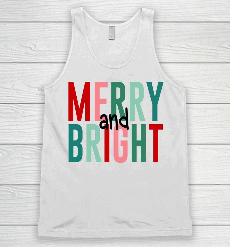 Merry And Bright Christmas Unisex Tank Top