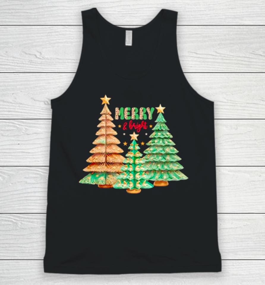 Merry And Bright Christmas Trees Unisex Tank Top