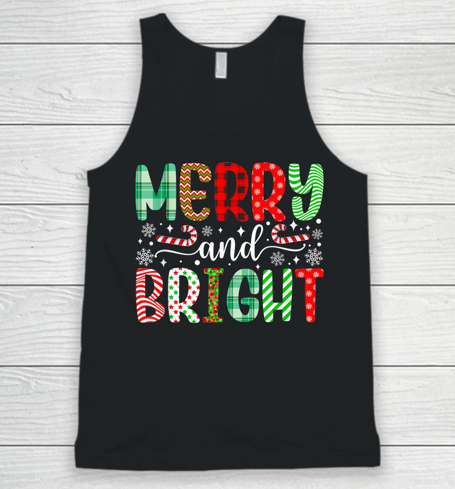 Merry And Bright Shirt Cute Christmas Holiday Unisex Tank Top