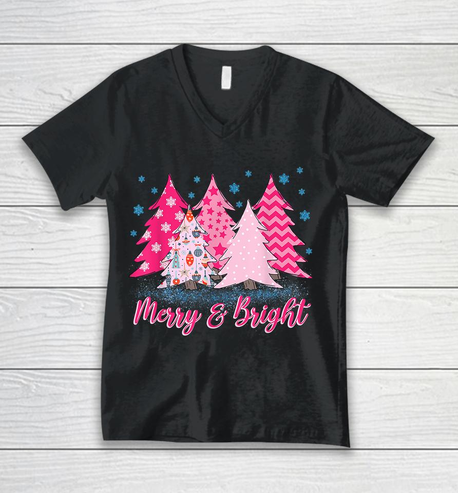 Merry And Bright Unisex V-Neck T-Shirt
