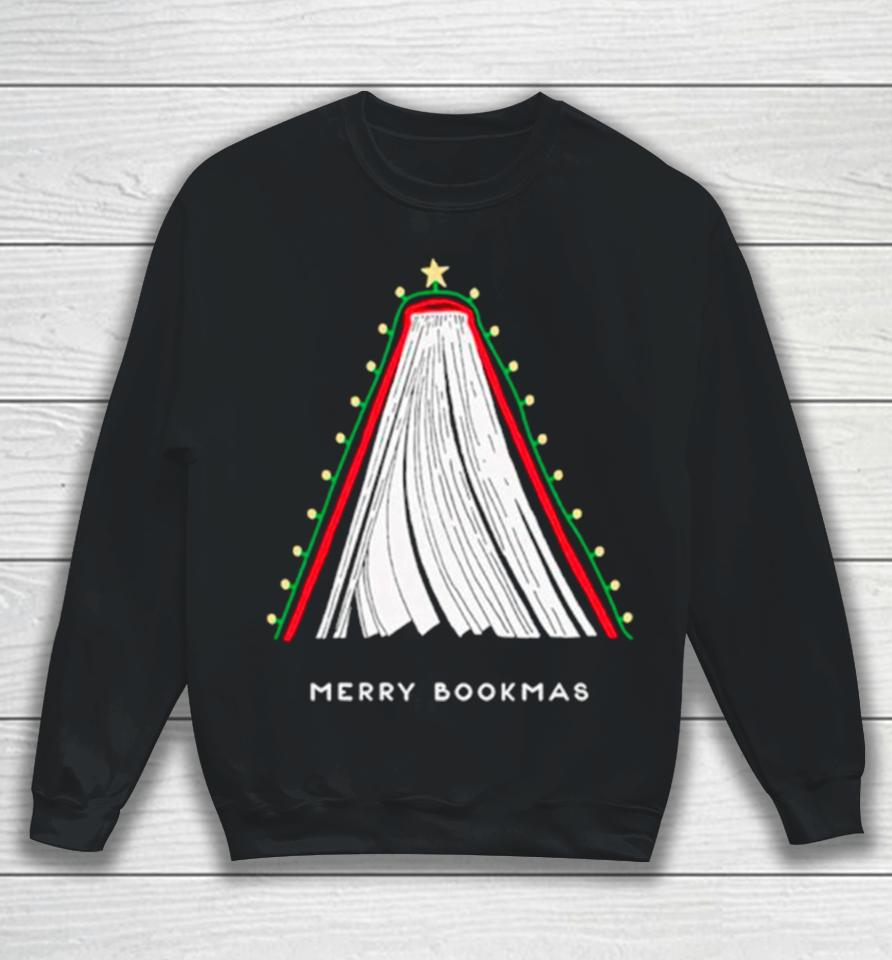 Merry Bookmas Christmas Tree Sweatshirt