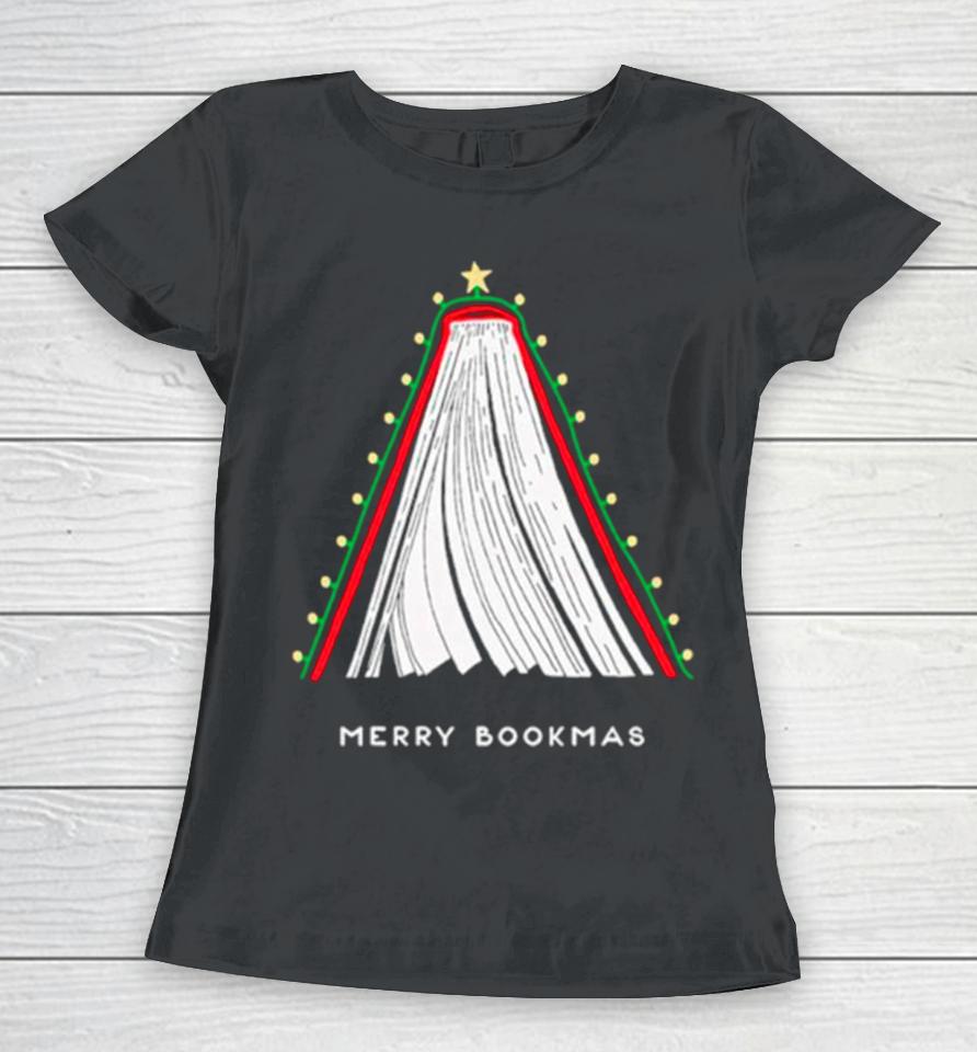 Merry Bookmas Christmas Tree Women T-Shirt