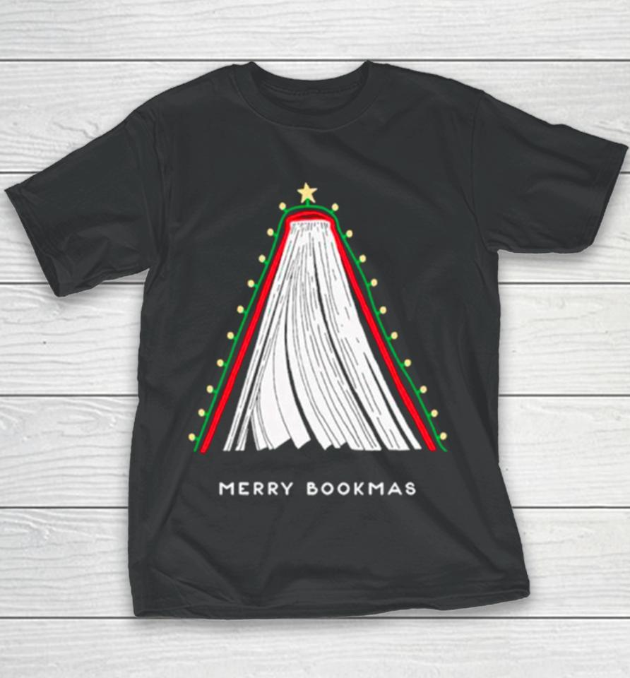 Merry Bookmas Christmas Tree Youth T-Shirt