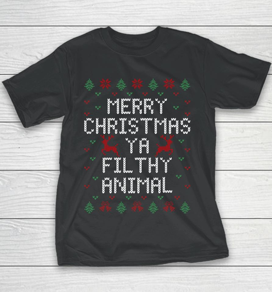 Merry Christmas Animal Filthy Ya Youth T-Shirt