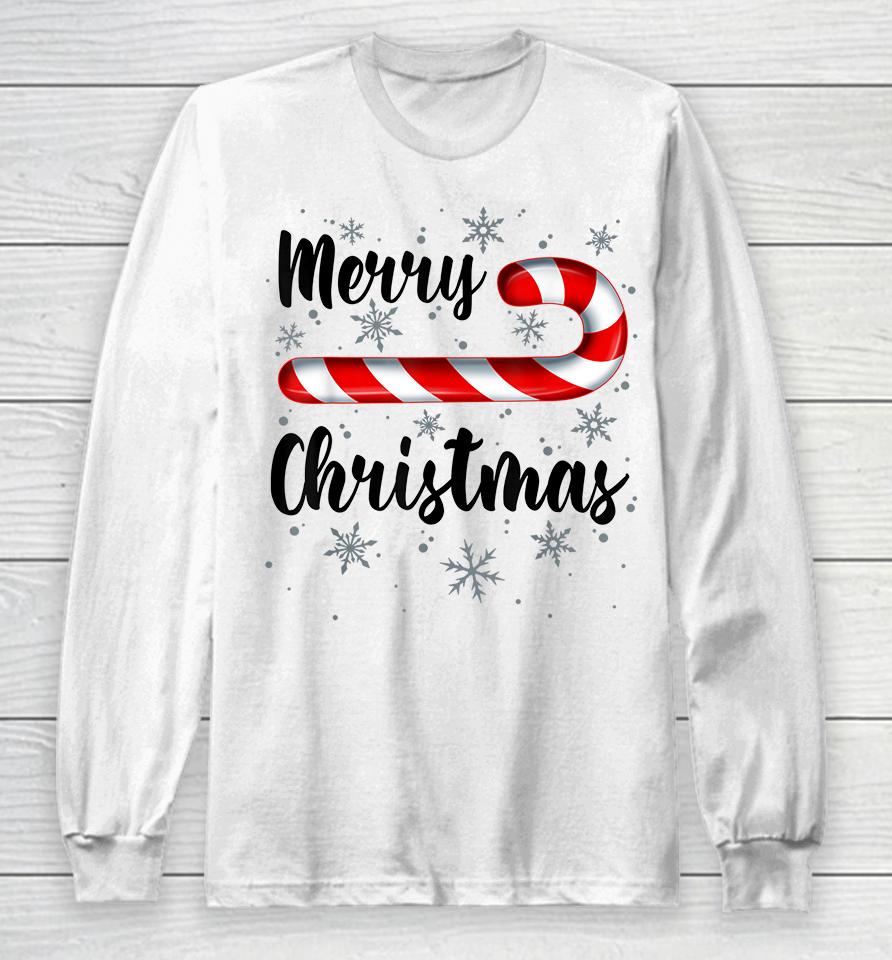 Merry Christmas Candy Cane Long Sleeve T-Shirt
