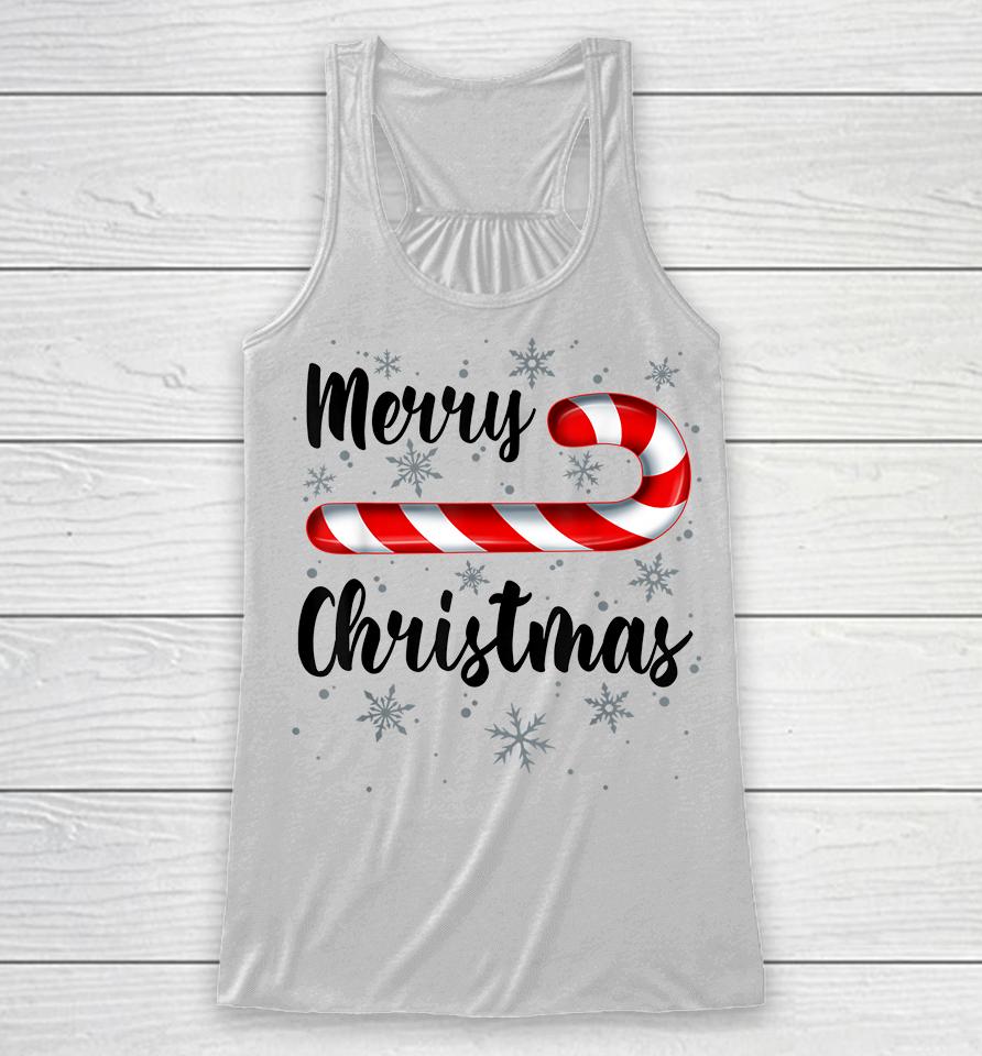 Merry Christmas Candy Cane Racerback Tank