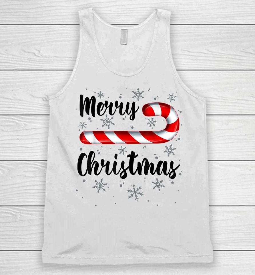 Merry Christmas Candy Cane Unisex Tank Top