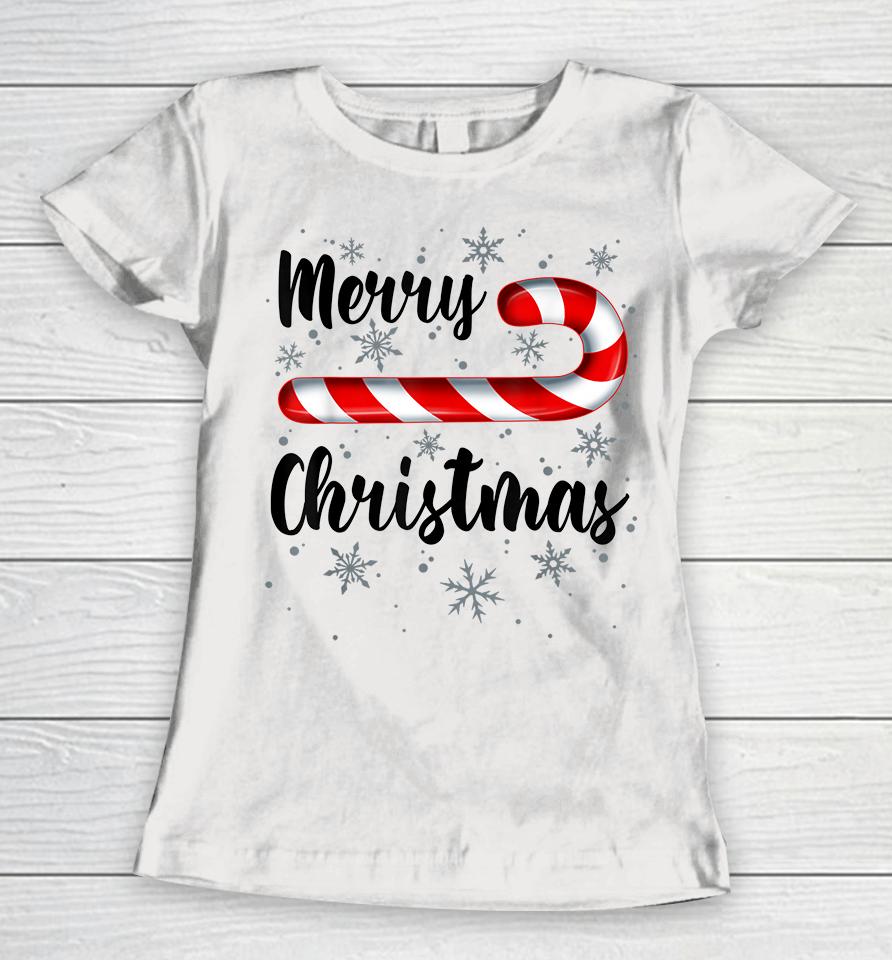 Merry Christmas Candy Cane Women T-Shirt