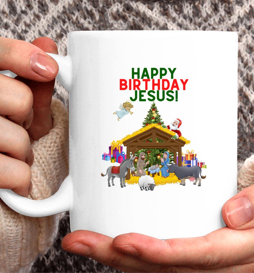 Merry Christmas Christian Happy Birthday Jesus Christ Xmas Coffee Mug