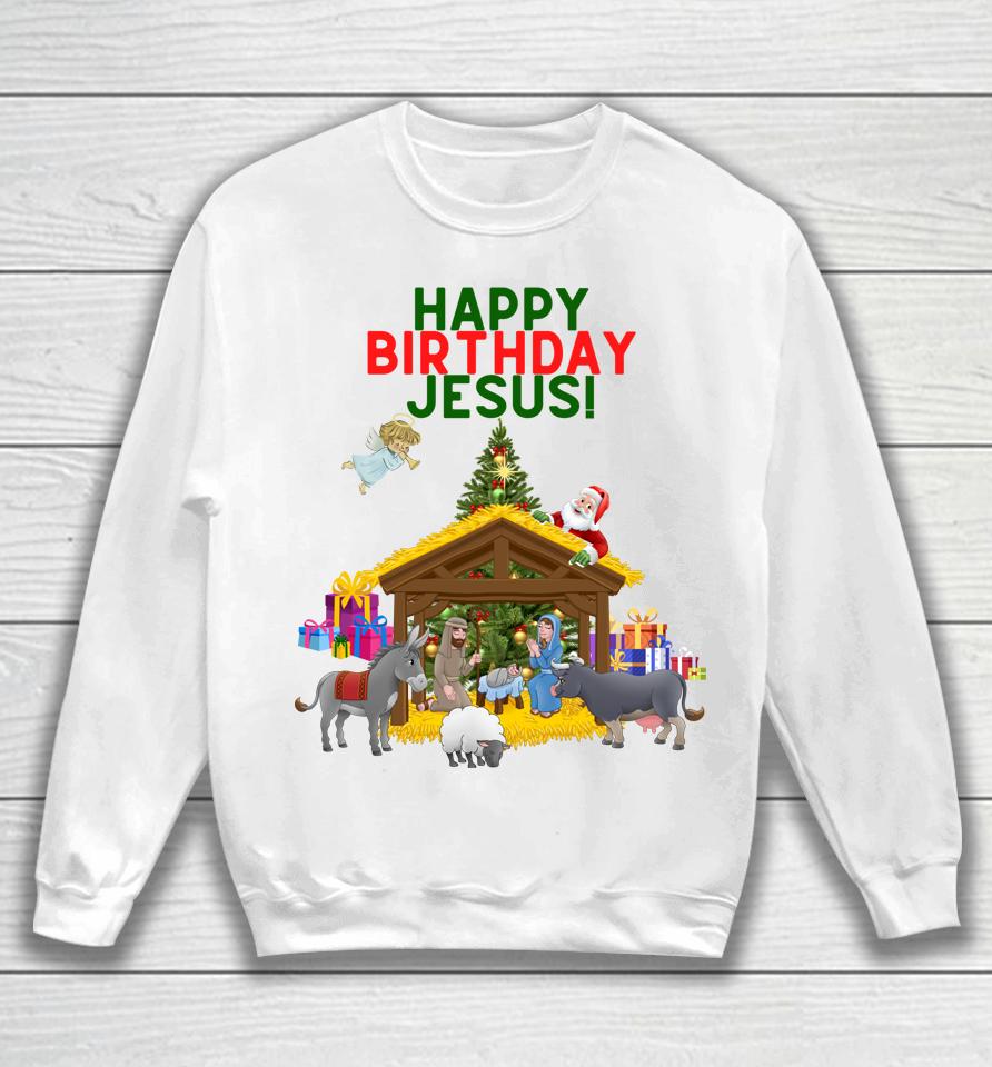 Merry Christmas Christian Happy Birthday Jesus Christ Xmas Sweatshirt