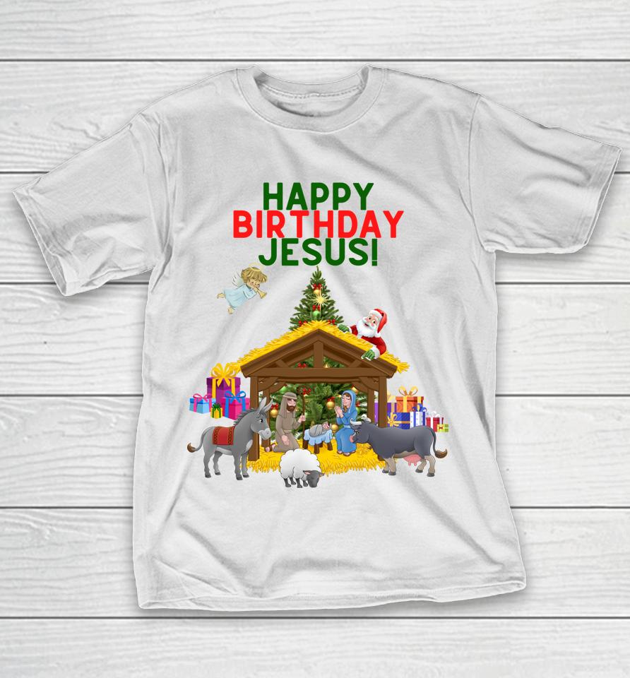 Merry Christmas Christian Happy Birthday Jesus Christ Xmas T-Shirt