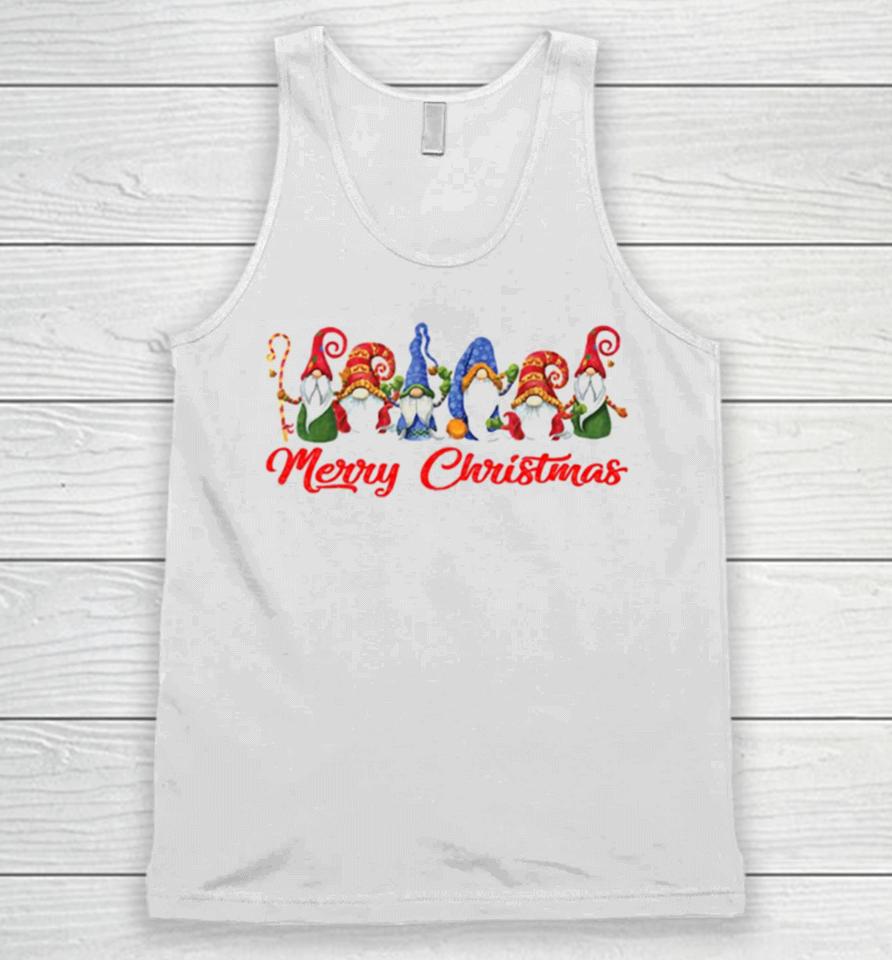 Merry Christmas Funny Gnomes Unisex Tank Top