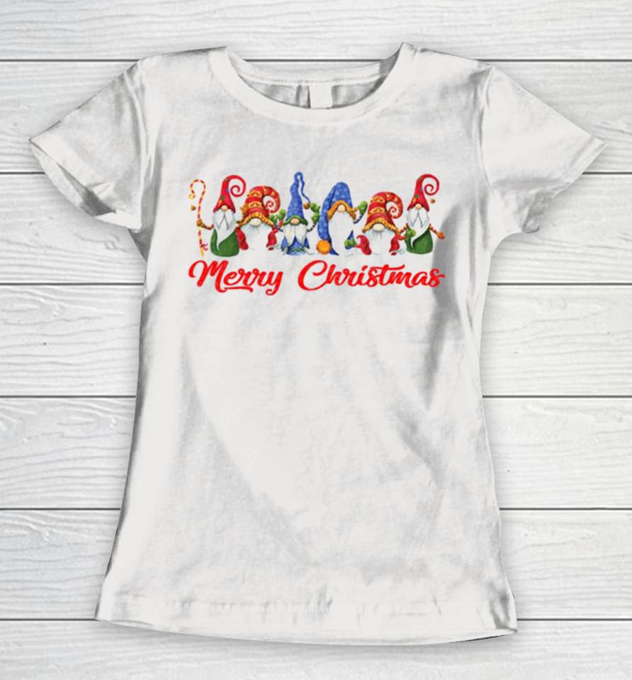 Merry Christmas Funny Gnomes Women T-Shirt