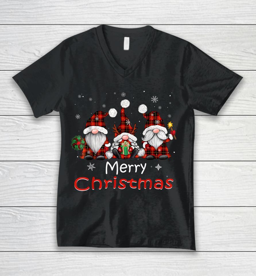 Merry Christmas Gnomes Unisex V-Neck T-Shirt