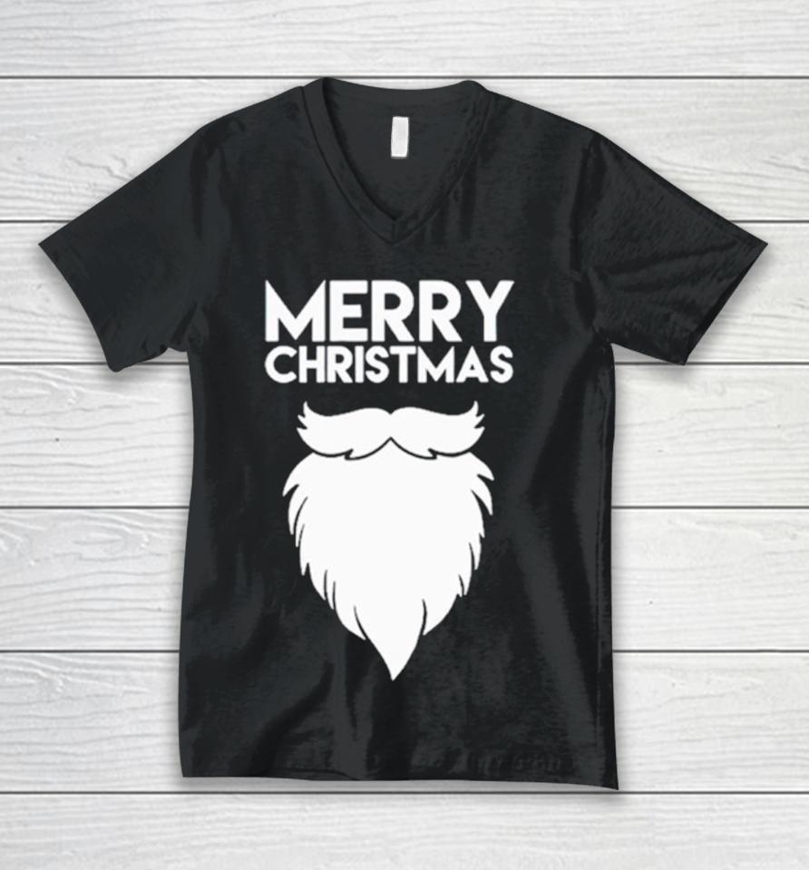 Merry Christmas Quote Santa’s Beard Unisex V-Neck T-Shirt