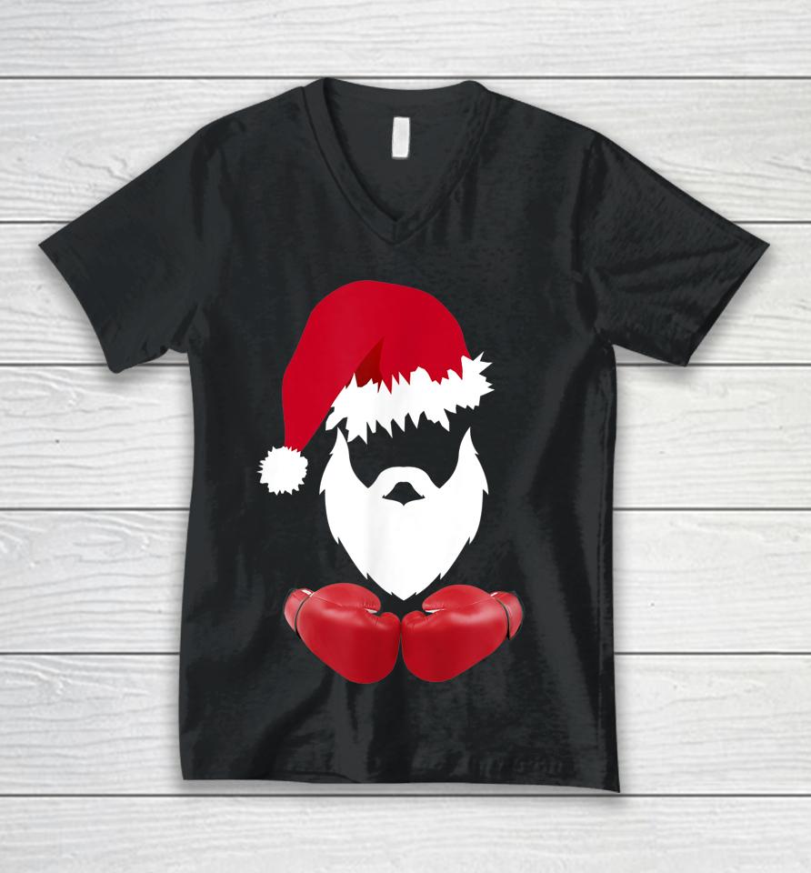 Merry Christmas Santa Claus Boxing Unisex V-Neck T-Shirt