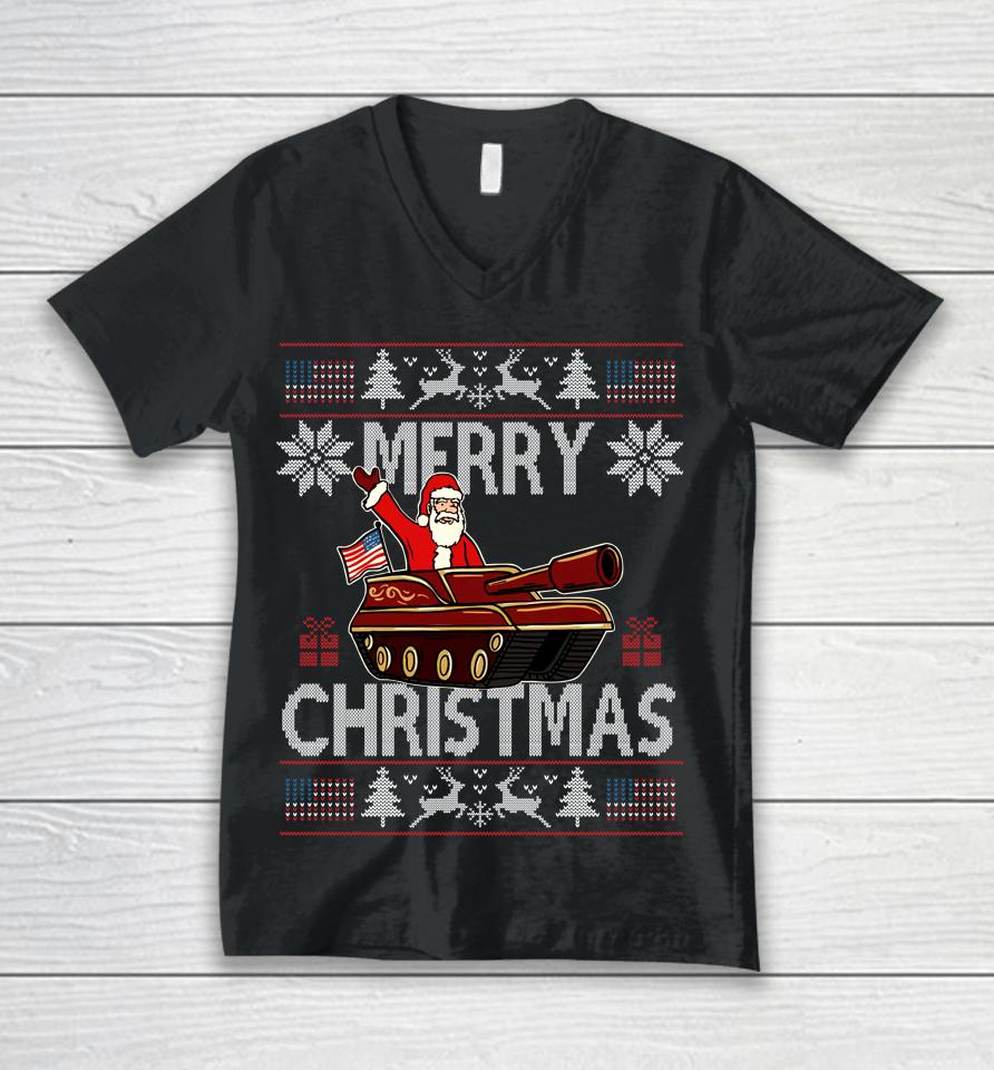Merry Christmas Santa Claus Tank Ugly Unisex V-Neck T-Shirt