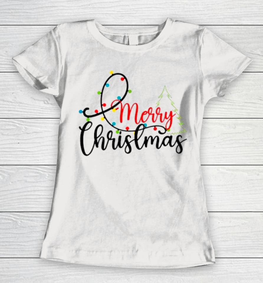 Merry Christmas Tree Christmas Holiday Women T-Shirt