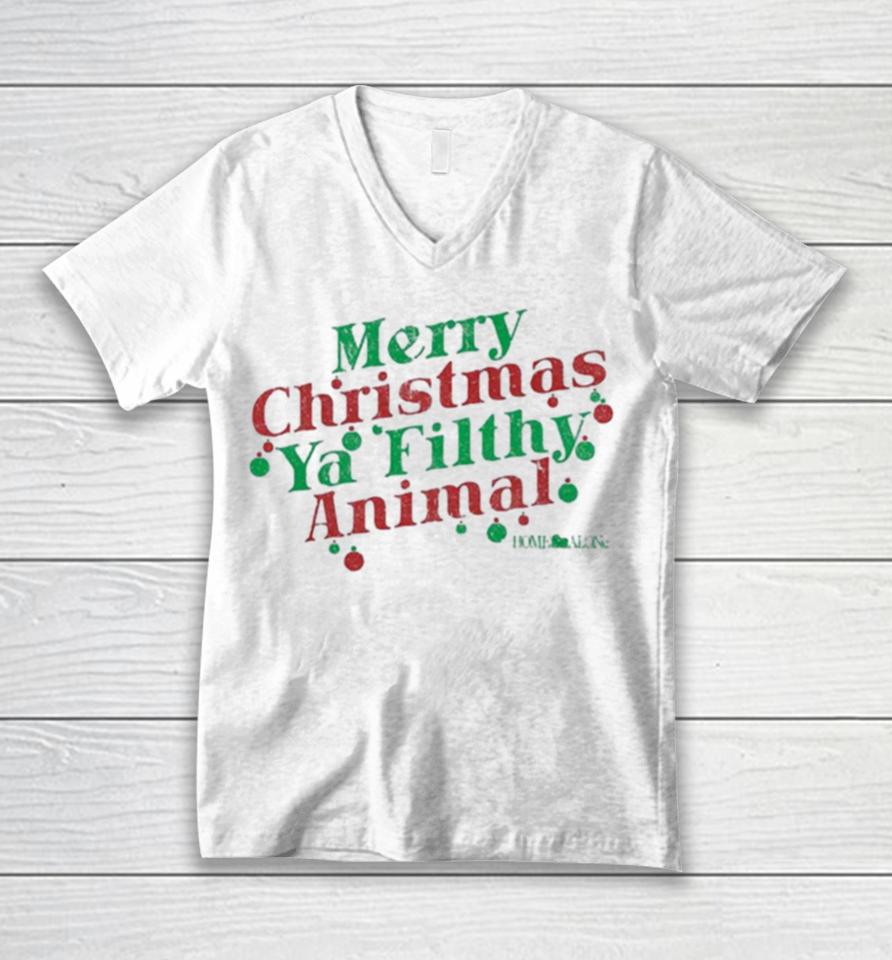 Merry Christmas Ya Filthy Animal Home Alone Unisex V-Neck T-Shirt