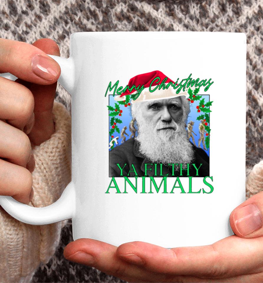 Merry Christmas Ya Filthy Animals Charles Darwin Santa Coffee Mug