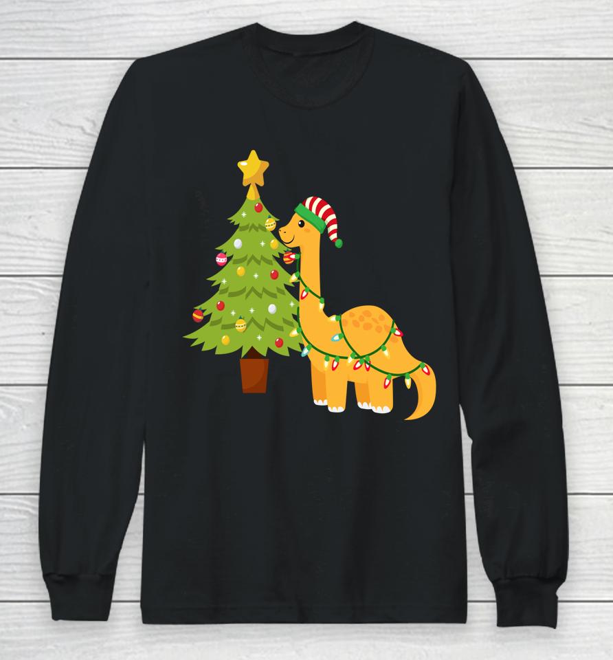 Merry Dino Christmas Long Sleeve T-Shirt