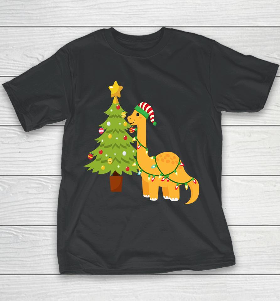 Merry Dino Christmas Youth T-Shirt