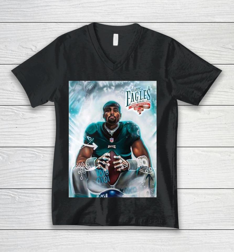 Merry Gameday Philadelphia Eagles Vs New York Giants Nfl Official Poster Unisex V-Neck T-Shirt