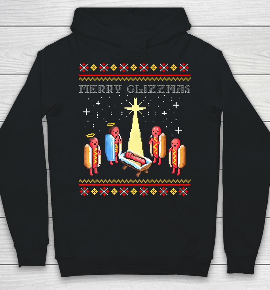 Merry Glizzmas Tacky Funny Merry Christmas Hot Dogs Hoodie