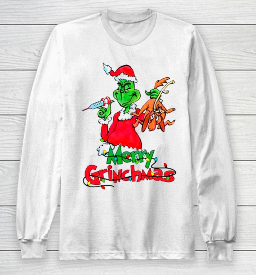 Merry Grinchmas Nurse Merry Christmas Long Sleeve T-Shirt