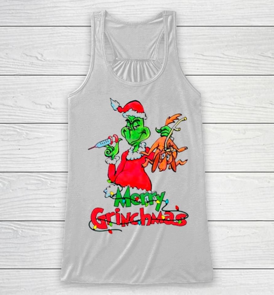 Merry Grinchmas Nurse Merry Christmas Racerback Tank