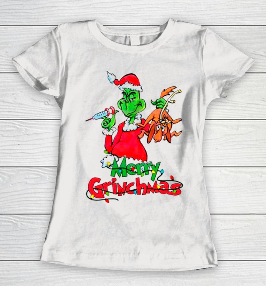 Merry Grinchmas Nurse Merry Christmas Women T-Shirt