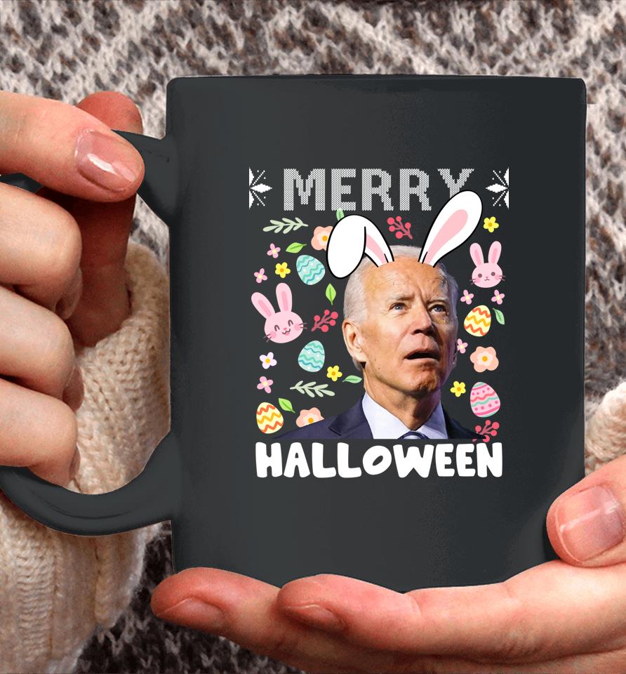 Merry Halloween Confused Joe Biden Bunny Easter Day 2022 Coffee Mug