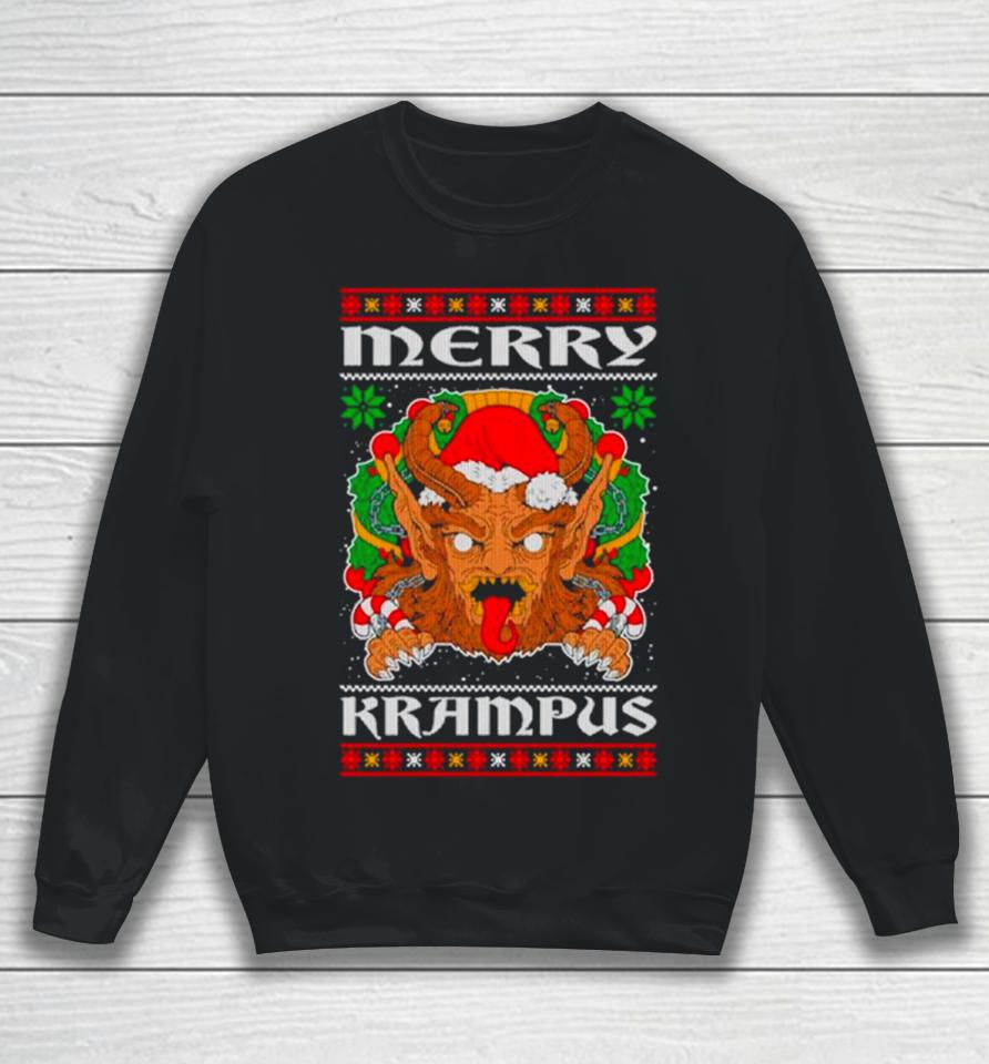 Merry Krampus Santa Folklore Figure Horror Ugly Christmas Sweatshirt