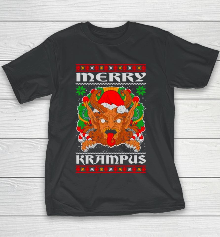 Merry Krampus Santa Folklore Figure Horror Ugly Christmas Youth T-Shirt