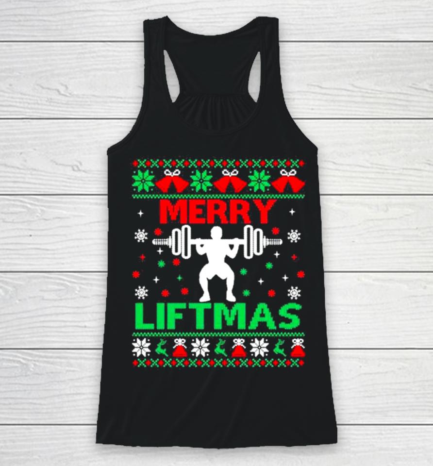 Merry Liftmas Fitness Ugly Christmas Workout Gym Racerback Tank