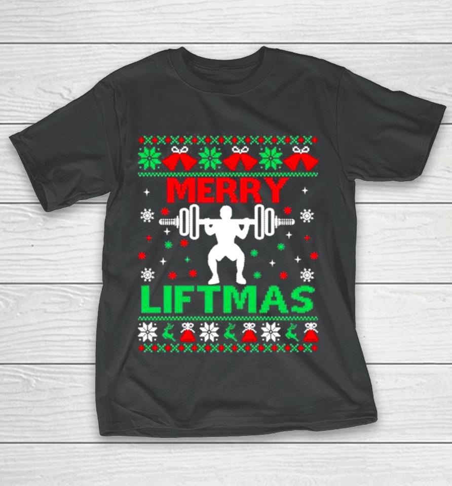 Merry Liftmas Fitness Ugly Christmas Workout Gym T-Shirt