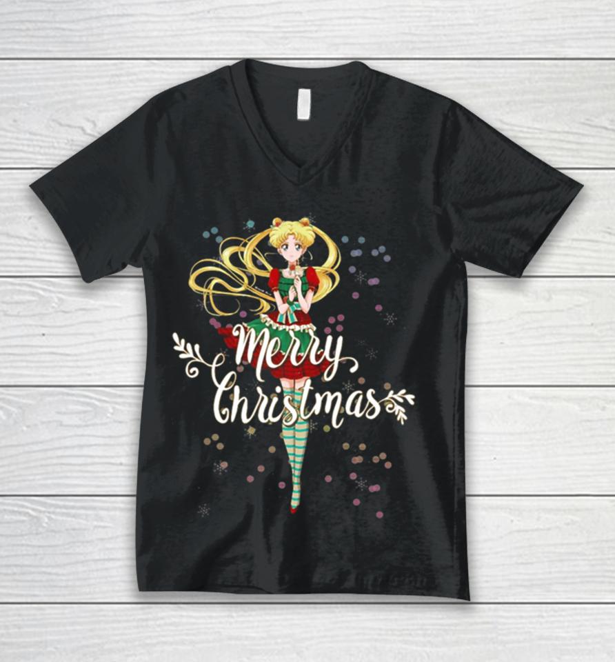 Merry Sailor Moon Christmas Usagi Unisex V-Neck T-Shirt