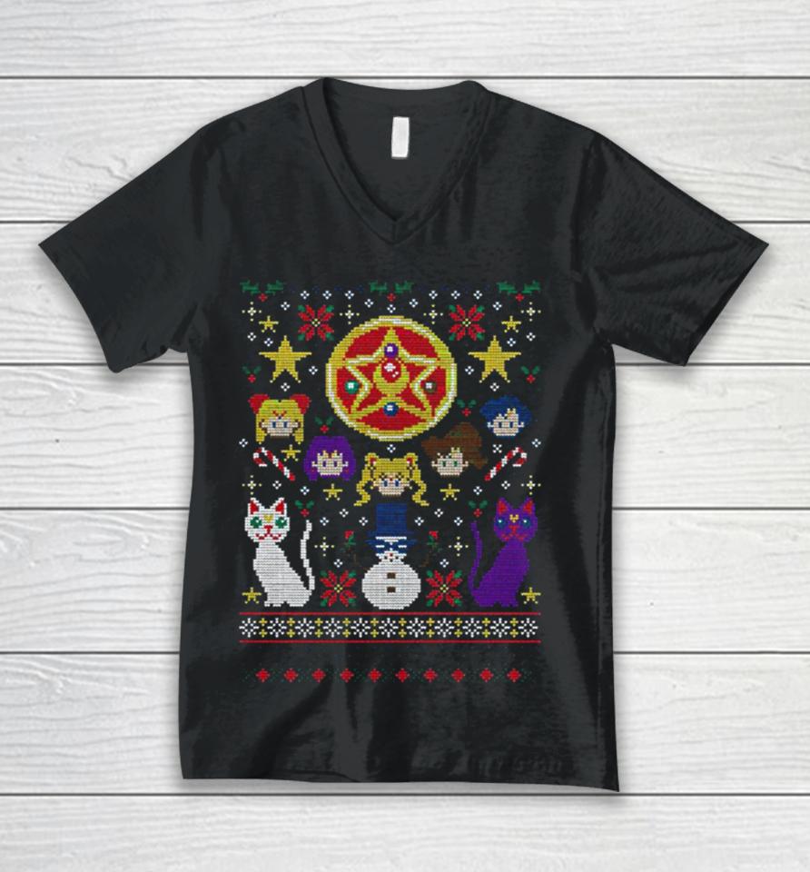 Merry Senshi Christmas Sailor Moon Unisex V-Neck T-Shirt