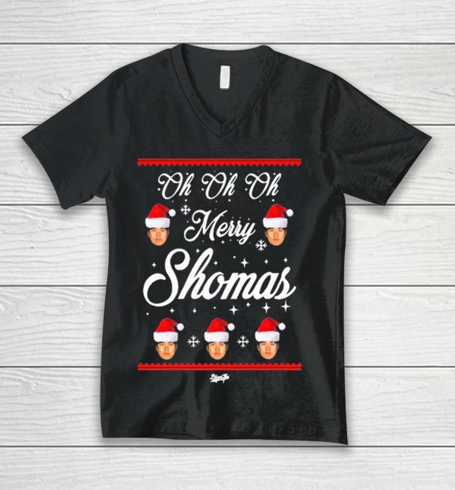Merry Shomas Shohei Ohtani Santa Ugly Christmas Sweater 2023 Unisex V-Neck T-Shirt