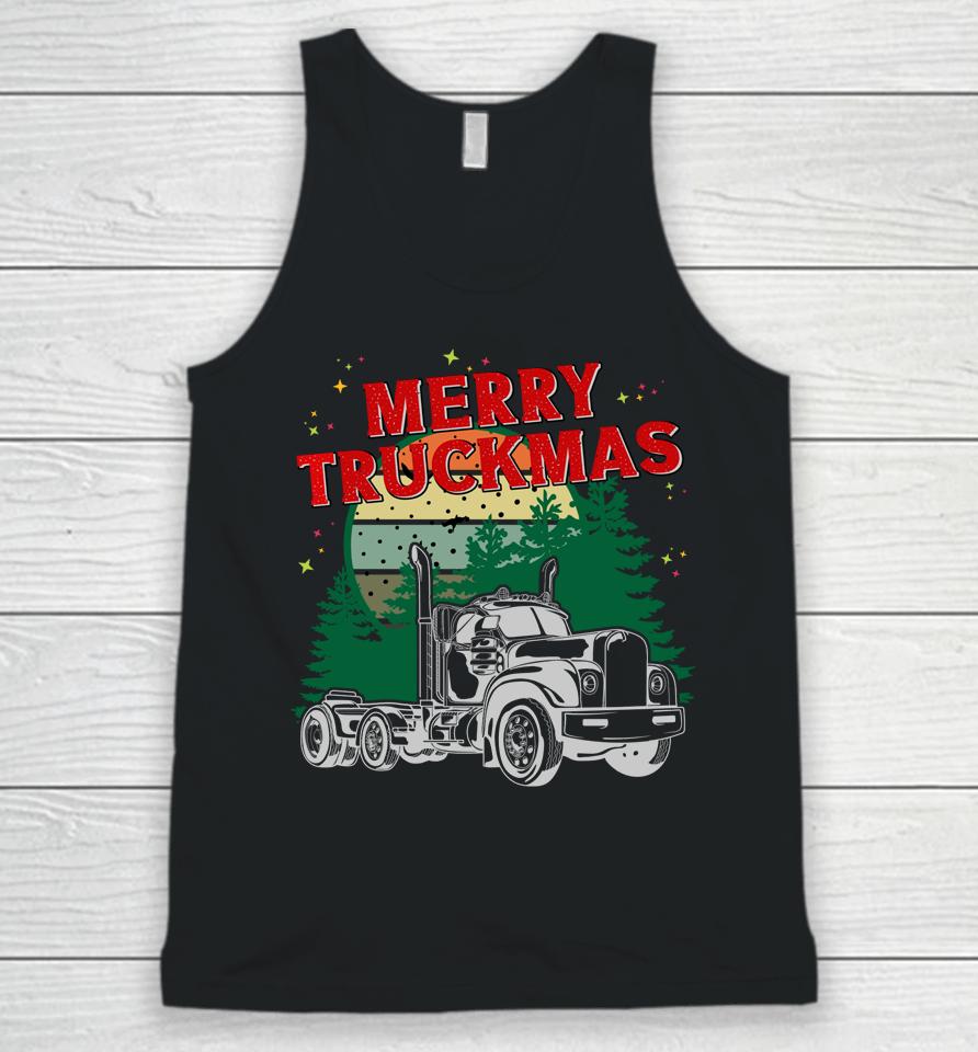Merry Truckmas - Funny Christmas Trucker Unisex Tank Top