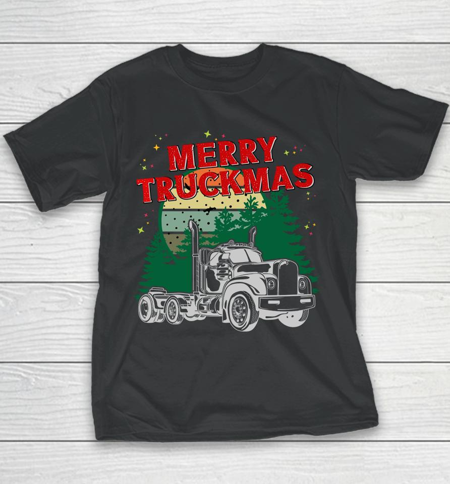Merry Truckmas - Funny Christmas Trucker Youth T-Shirt