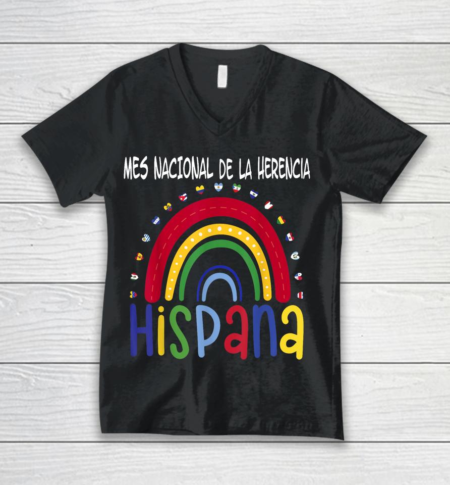 Mes Nacional De La Herencia Hispana Hispanic Heritage Month Unisex V-Neck T-Shirt