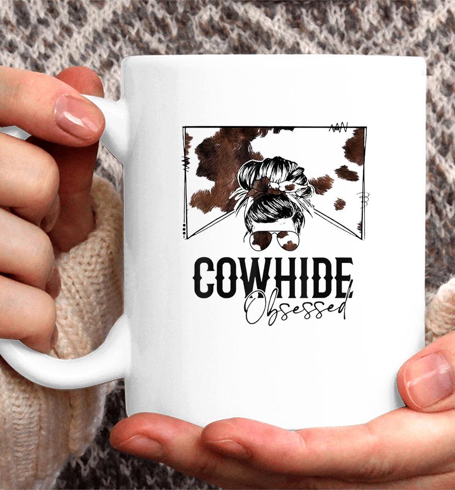 Messy Bun Cowhide Obsessed Western Coffee Mug