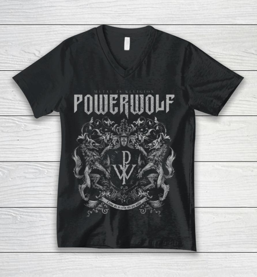 Metal Is Religion Powerwolf Crest Unisex V-Neck T-Shirt