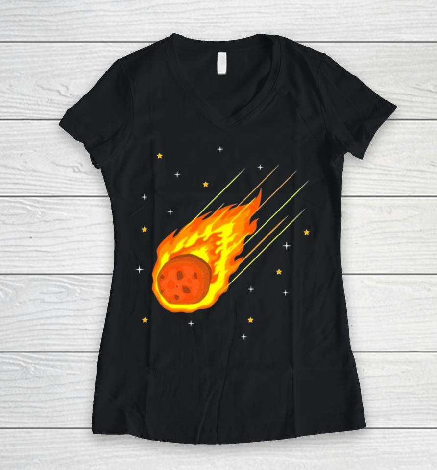 Meteorite Asteroid Comet Meteor Shower Universe Meteors Women V-Neck T-Shirt