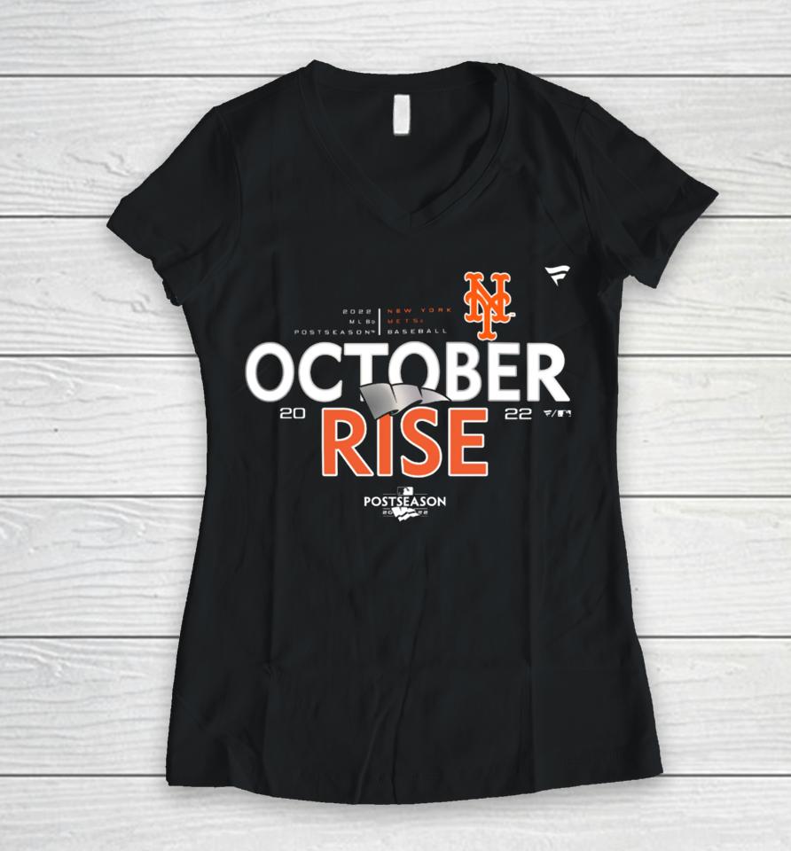 Mets October Rise Women V-Neck T-Shirt